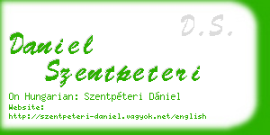 daniel szentpeteri business card